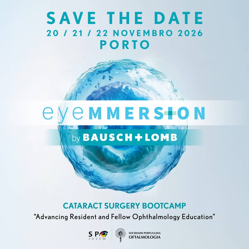 Cartaz do eyeMMERS+ON — Cataract Surgery Bootcamp, de 20 a 22 de novembro de 2026, no Porto